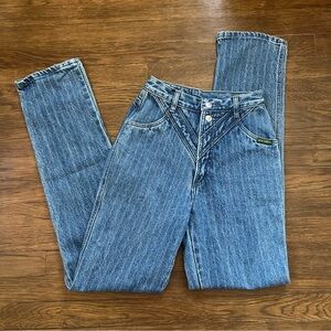 Vintage Rockies Pin Stripe High Waisted Jeans